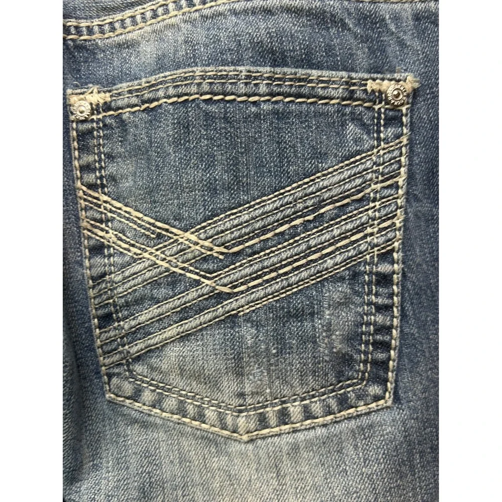 Men's Straight Jeans - Faded Blue Washed Denim